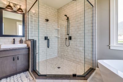 Modern Shower with Glass Panels